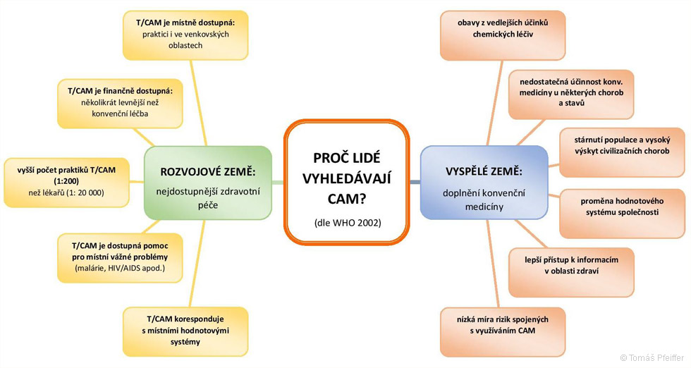 Přehled důvodů, proč pacienti po celém světě vyhledávají tradiční/komplementární a alternativní medicínu (T/CAM, resp. CAM)